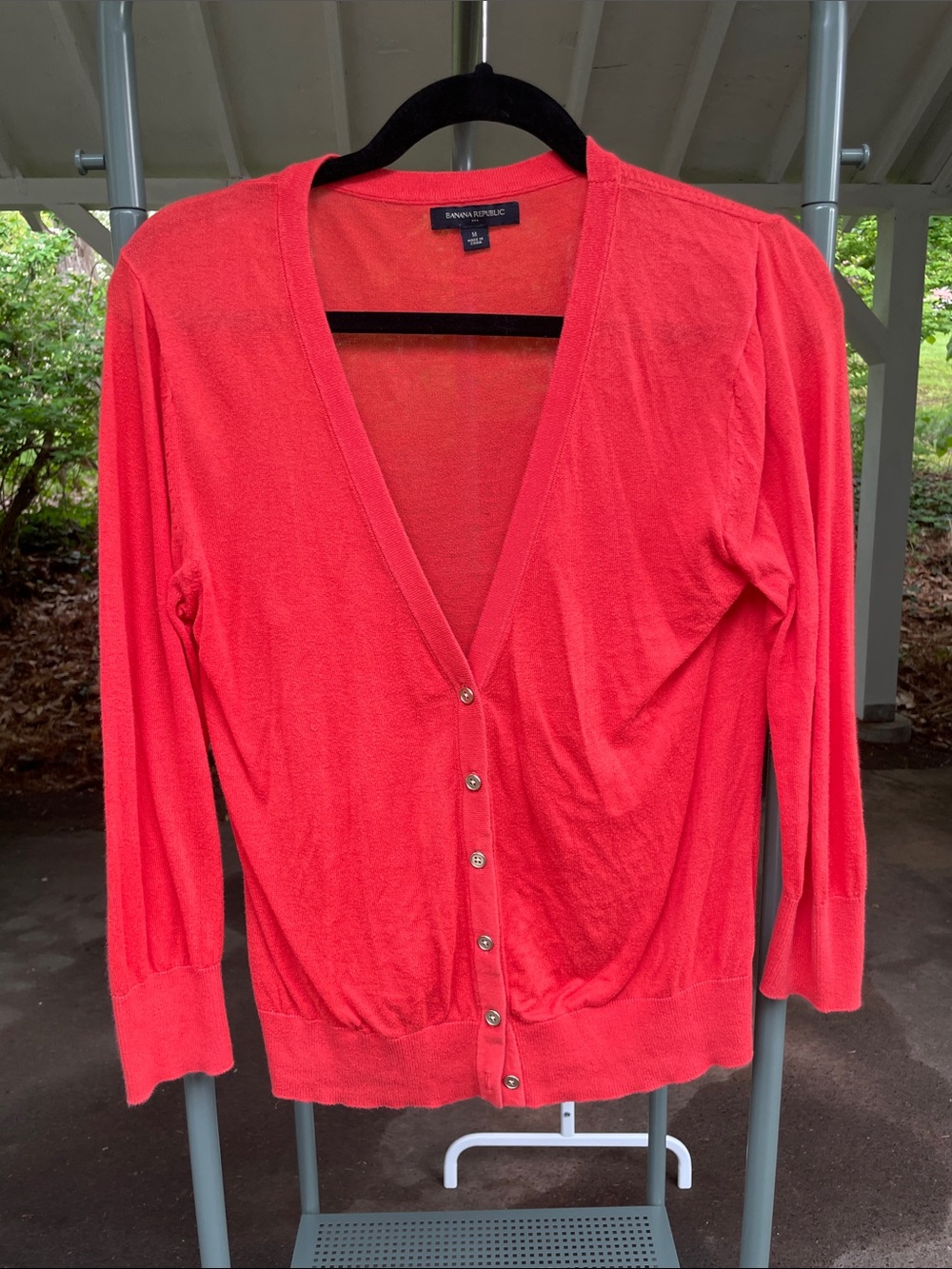 Banana Republic Vibrant Red Knit Cardigan Sweater